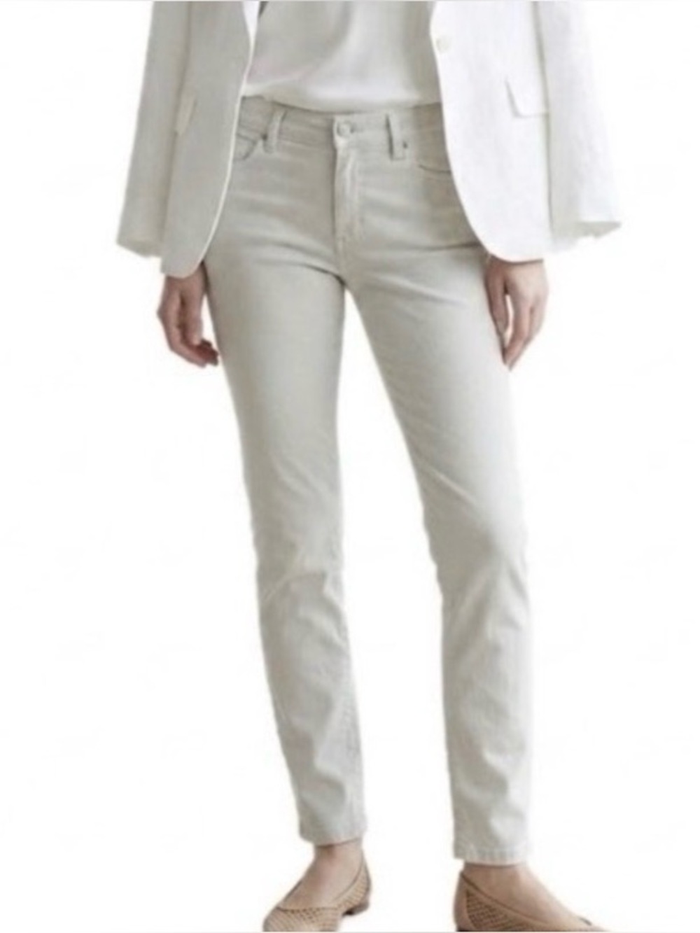 ’S MAX MARA Slim Fit Jeans US 8 Beige Neutral Designer Denim EUC
